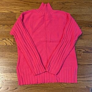 crown & ivy Bold Pink Turtleneck Sweater